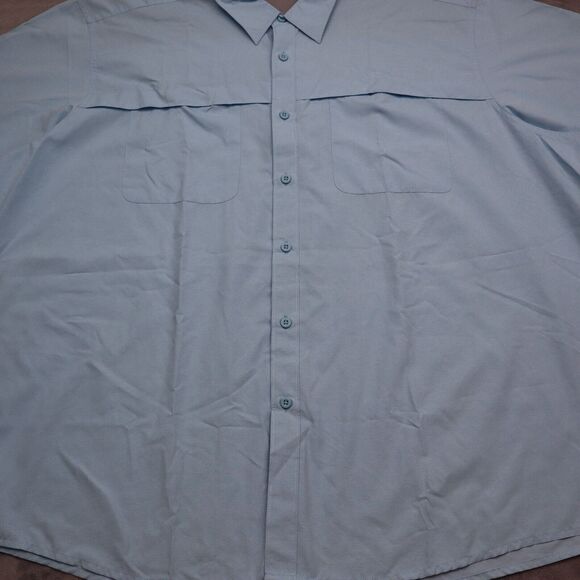 Wrangler Shirt Mens 3XL Blue Workwear Outdoor Stretch Hike Fish Button Up - Picture 10 of 15